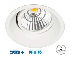 Foco Downlight LED COB Orientable Redondo Blanco Ø86mm 9w Konic